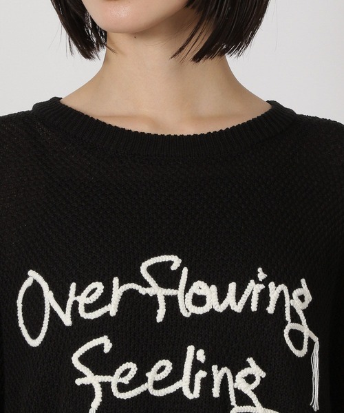 LAKOLE（ラコレ）の「刺繍ロゴニットプルオーバー半袖 / 327884（ニット/セーター・レディース・アイボリー/ブラック/グレー・FREE）」の10枚目の写真