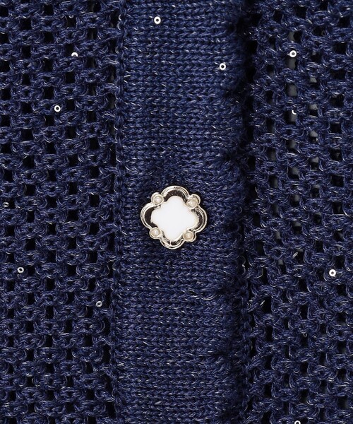 TOCCA(トッカ)の「SUMMER STARS CARDIGAN カーディガン(カーディガン/ボレロ・レディース・アイボリー系/ネイビー系・F)」の4枚目の写真