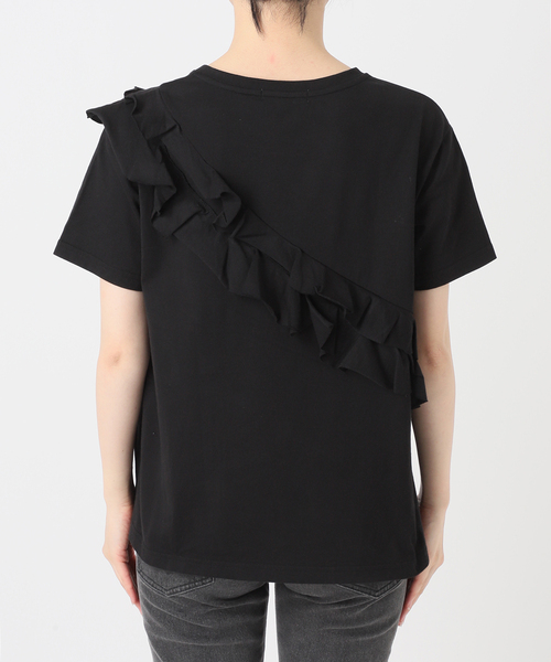 JOURNAL STANDARD relume(ジャーナルスタンダード レリューム)の「《追加》アシンメトリーフリルTEE(Tシャツ/カットソー・レディース・ホワイト/ブラック・FREE)」の7枚目の写真