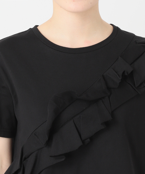 JOURNAL STANDARD relume(ジャーナルスタンダード レリューム)の「《追加》アシンメトリーフリルTEE(Tシャツ/カットソー・レディース・ホワイト/ブラック・FREE)」の8枚目の写真