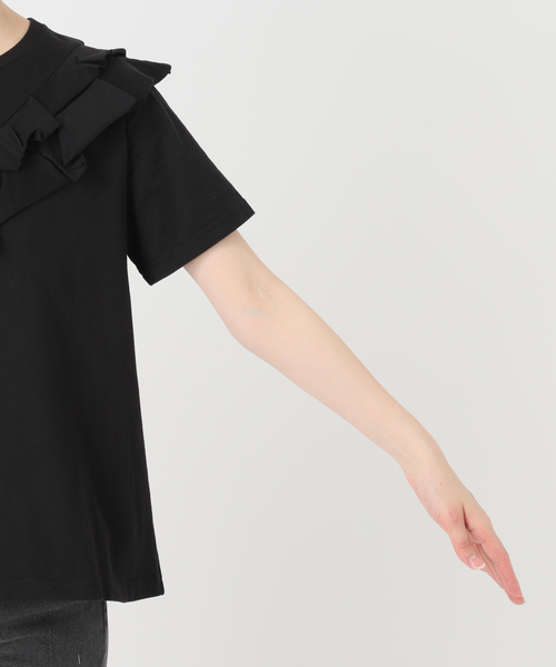 JOURNAL STANDARD relume(ジャーナルスタンダード レリューム)の「《追加》アシンメトリーフリルTEE(Tシャツ/カットソー・レディース・ホワイト/ブラック・FREE)」の10枚目の写真