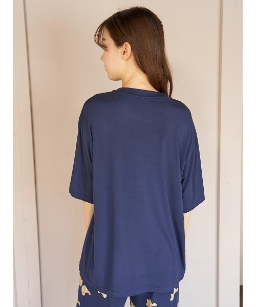ジェラートピケ　接触冷感　ベアワンポイントTシャツ＆ロングパンツ ONLINE限定】【接触冷感】ベアワンポイントTシャツ&ロングパンツ