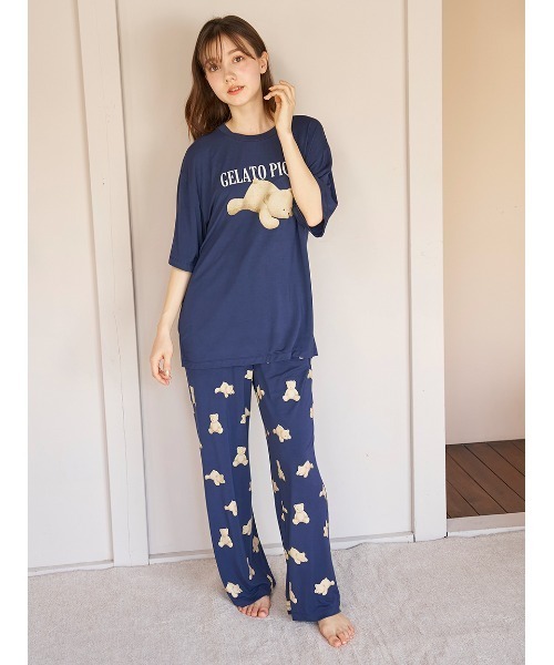 ONLINE限定】【接触冷感】ベアワンポイントTシャツ&ロングパンツ
