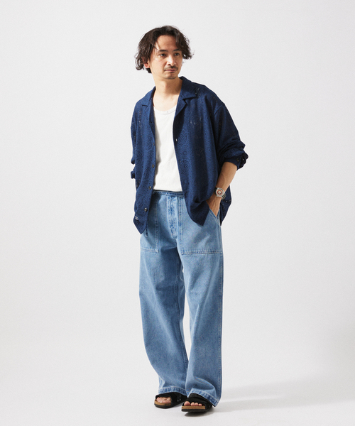JOURNAL STANDARD relume(ジャーナルスタンダード レリューム)の「ペイズリーレース オープンカラーシャツ(シャツ/ブラウス・メンズ・ブラック/ネイビー/ホワイト系その他・MEDIUM/LARGE)」の15枚目の写真