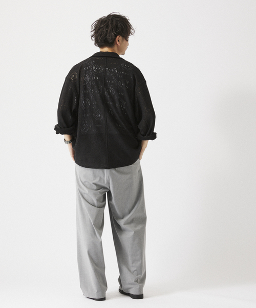 JOURNAL STANDARD relume(ジャーナルスタンダード レリューム)の「ペイズリーレース オープンカラーシャツ(シャツ/ブラウス・メンズ・ブラック/ネイビー/ホワイト系その他・MEDIUM/LARGE)」の18枚目の写真