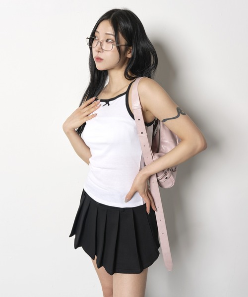 FOLLOWIN（フォロウィン）の「【ベルト部分で長さ変更可能】ダブルベルトショルダーバッグ（ショルダーバッグ・レディース・ブラウン/ピンク/ブラック/スカイブルー・ONE SIZE）」の14枚目の写真