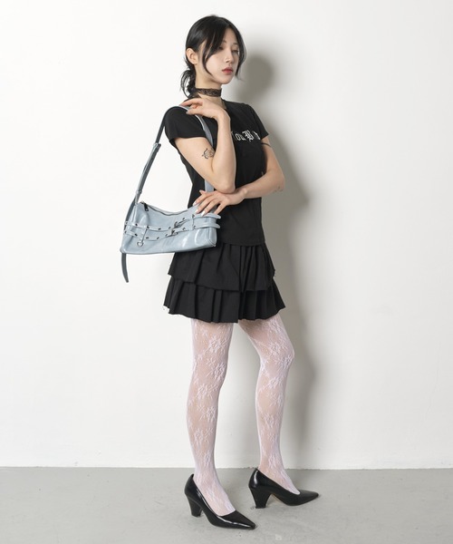 FOLLOWIN（フォロウィン）の「【ベルト部分で長さ変更可能】ダブルベルトショルダーバッグ（ショルダーバッグ・レディース・ブラウン/ピンク/ブラック/スカイブルー・ONE SIZE）」の22枚目の写真