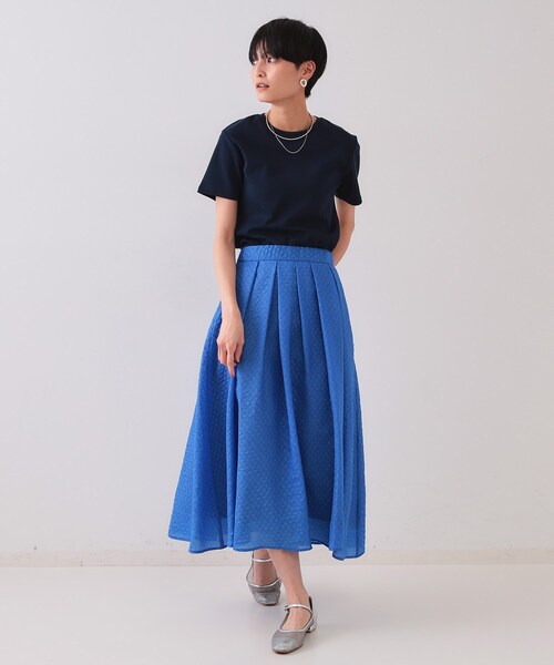 OPAQUE.CLIP（オペークドットクリップ）の「フライスベーシックTシャツ【洗濯機洗い可】（Tシャツ/カットソー・レディース・ネイビー/ホワイト/ブラック/ホワイト系3・42/40/38/36）」の18枚目の写真