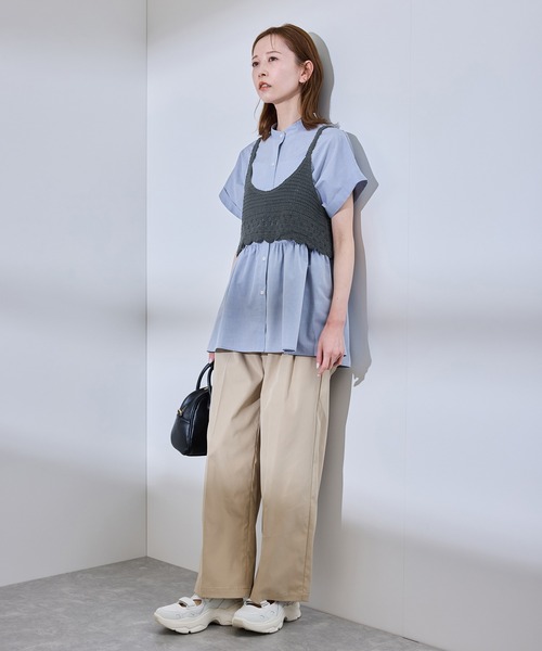 ROPE' PICNIC（ロペピクニック）の「クロシェビスチェ/リンクコーデ（ベスト・レディース・ホワイト/チャコールグレー/ベージュ・38）」の5枚目の写真