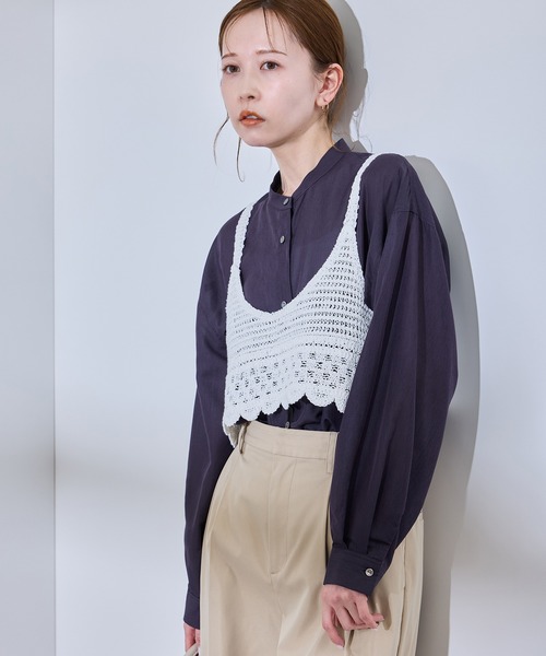 ROPE' PICNIC（ロペピクニック）の「クロシェビスチェ/リンクコーデ（ベスト・レディース・ホワイト/チャコールグレー/ベージュ・38）」の14枚目の写真