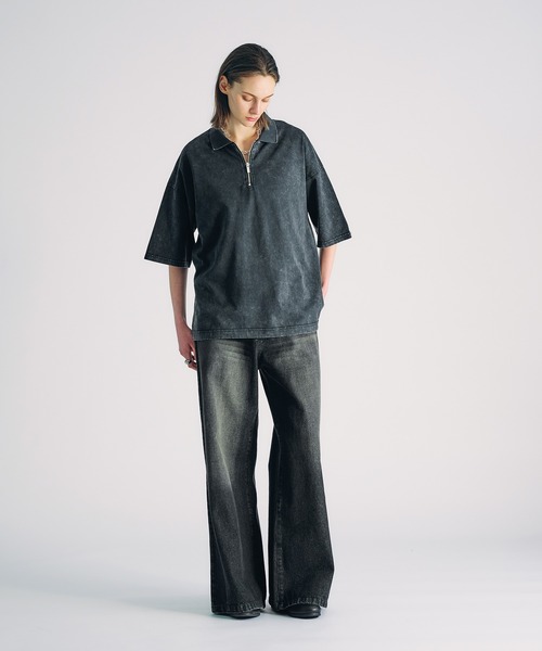 SELLE GLANT(セレグランテ)の「HALF ZIP SNOW POWDER POLO SHIRT/ハーフジップスノーパウダーポロシャツ(ポロシャツ・メンズ・ブラック/グレー・MEDIUM/LARGE/SMALL)」の9枚目の写真