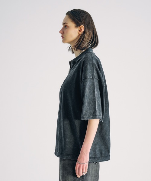 SELLE GLANT(セレグランテ)の「HALF ZIP SNOW POWDER POLO SHIRT/ハーフジップスノーパウダーポロシャツ(ポロシャツ・メンズ・ブラック/グレー・MEDIUM/LARGE/SMALL)」の7枚目の写真