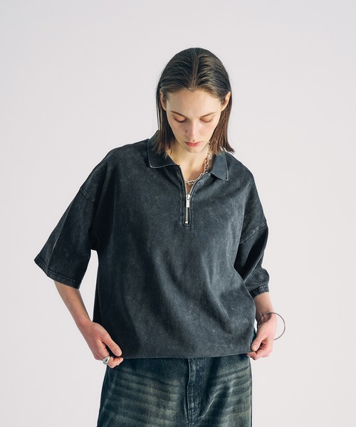 SELLE GLANT(セレグランテ)の「HALF ZIP SNOW POWDER POLO SHIRT/ハーフジップスノーパウダーポロシャツ(ポロシャツ・メンズ・ブラック/グレー・MEDIUM/LARGE/SMALL)」の5枚目の写真