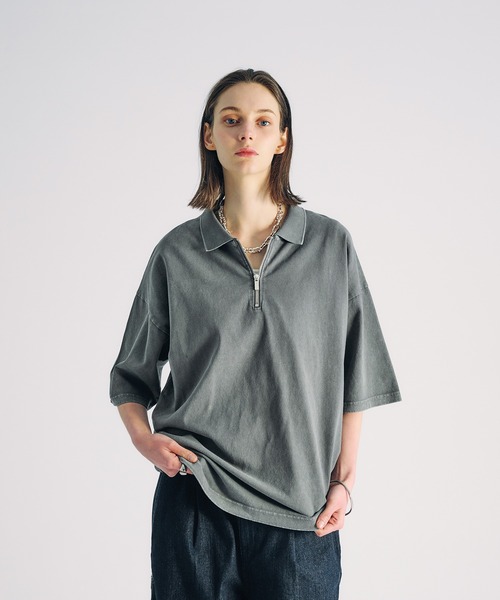 SELLE GLANT(セレグランテ)の「HALF ZIP SNOW POWDER POLO SHIRT/ハーフジップスノーパウダーポロシャツ(ポロシャツ・メンズ・ブラック/グレー・MEDIUM/LARGE/SMALL)」の22枚目の写真