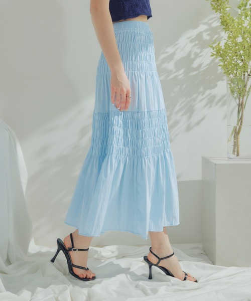 セール】シャーリングギャザースカート（スカート）｜ECREL