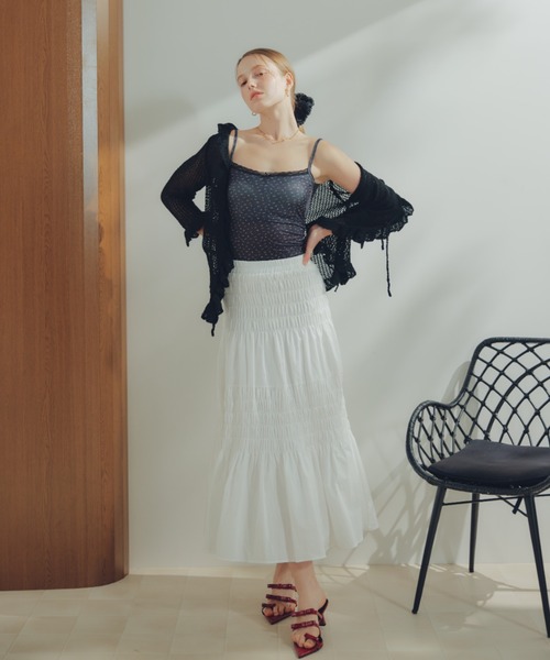 ECREL（エクレール）の「シャーリングギャザースカート（スカート・レディース・ブラック/ライトブルー/ホワイト・FREE）」の22枚目の写真