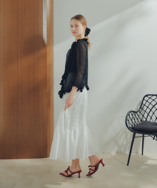 ECREL（エクレール）の「シャーリングギャザースカート（スカート・レディース・ブラック/ライトブルー/ホワイト・FREE）」の11枚目の写真