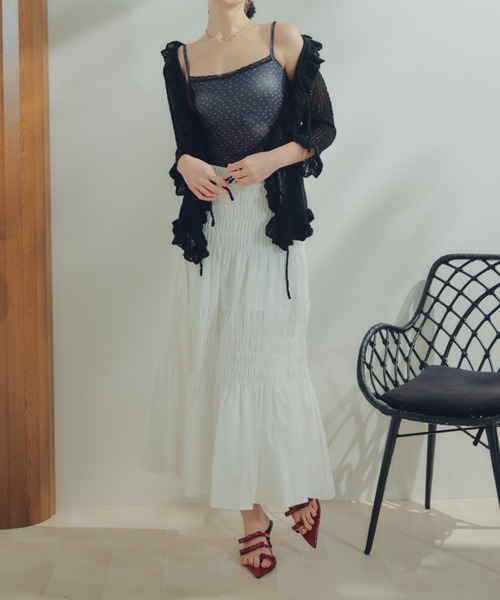 ECREL（エクレール）の「シャーリングギャザースカート（スカート・レディース・ブラック/ライトブルー/ホワイト・FREE）」の19枚目の写真