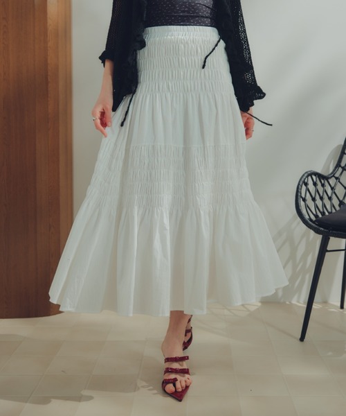 セール】シャーリングギャザースカート（スカート）｜ECREL