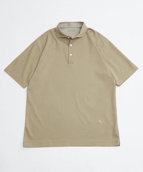 MEN'S MELROSE（メンズメルローズ）の「《WEB限定》ICE PACK NYLON ホリゾンタルカラーポロシャツ | 接触冷感 / 速乾（ポロシャツ・メンズ・チャコールグレー/ブラック/ホワイト/ベージュ/ネイビー/ブラウン・2/3/4/5）」の16枚目の写真