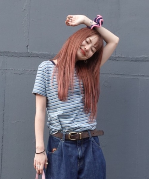 TEEN BOOP（ティーンブープ）の「マルチボーダーコンパクトTee（Tシャツ/カットソー・レディース・ブルー/ブラック/イエロー・FREE）」の3枚目の写真