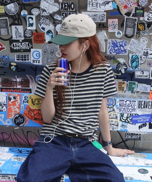 TEEN BOOP（ティーンブープ）の「マルチボーダーコンパクトTee（Tシャツ/カットソー・レディース・ブルー/ブラック/イエロー・FREE）」の2枚目の写真