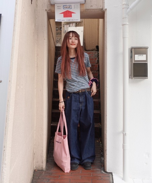 TEEN BOOP（ティーンブープ）の「マルチボーダーコンパクトTee（Tシャツ/カットソー・レディース・ブルー/ブラック/イエロー・FREE）」の10枚目の写真