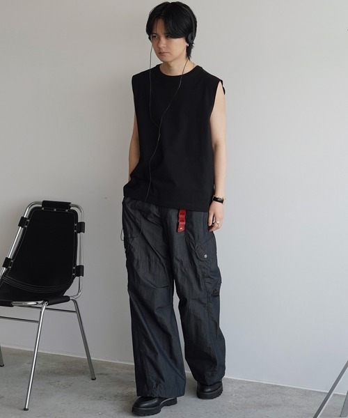 extra quality deformation flare cargo pants/エクストラ