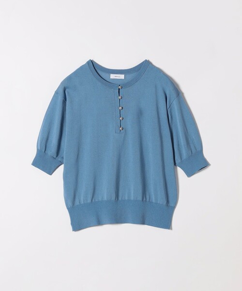 〈接触冷感/手洗い可能〉ビジュー ヘンリーネック ニット プルオーバー セール】SHIPS any:〈接触冷感/手洗い可能〉ビジュー ヘンリー