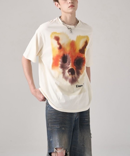 セール】グラフィティ 狐プリントTシャツ（Tシャツ/カットソー  