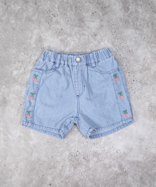 セール】さくらんぼデニムショートパンツ（デニムパンツ）｜la