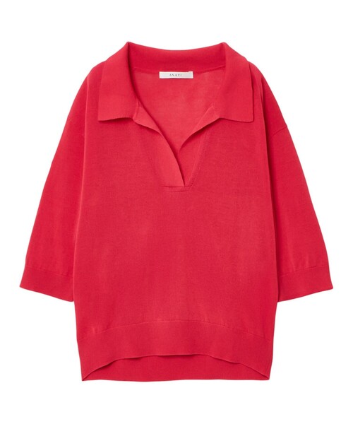 セール】コットンアセテートスキッパー衿プルオーバー（ニット