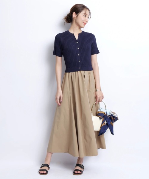 JUSGLITTY 半袖ワンピース 新品 半袖スキッパードッキングワンピース（ワンピース）｜JUSGLITTY