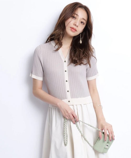 JUSGLITTY 半袖ワンピース 新品 半袖スキッパードッキングワンピース（ワンピース）｜JUSGLITTY