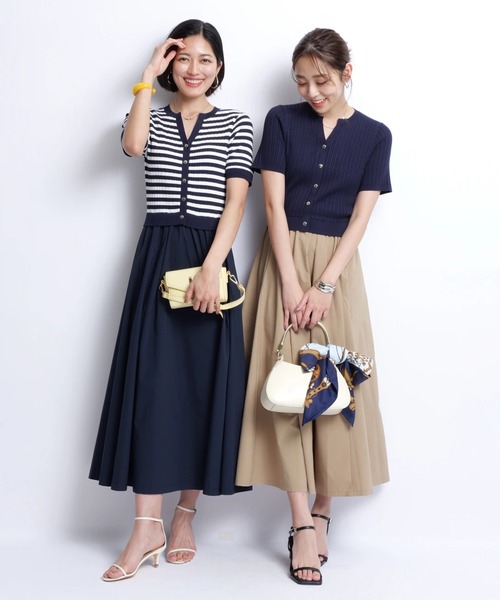 JUSGLITTY 半袖ワンピース 新品 半袖スキッパードッキングワンピース（ワンピース）｜JUSGLITTY