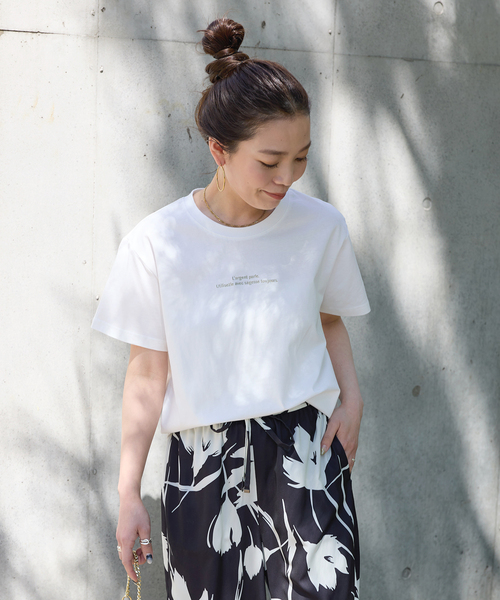 B.C STOCK(ベーセーストック)の「ウォッシャブル / ワンポイント刺繍TEE(Tシャツ/カットソー・レディース・ホワイト/スミクロ・FREE)」の19枚目の写真