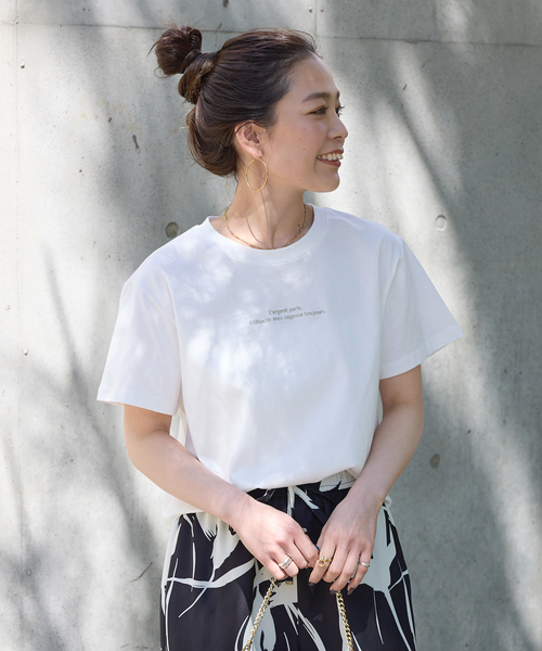 B.C STOCK(ベーセーストック)の「ウォッシャブル / ワンポイント刺繍TEE(Tシャツ/カットソー・レディース・ホワイト/スミクロ・FREE)」の18枚目の写真