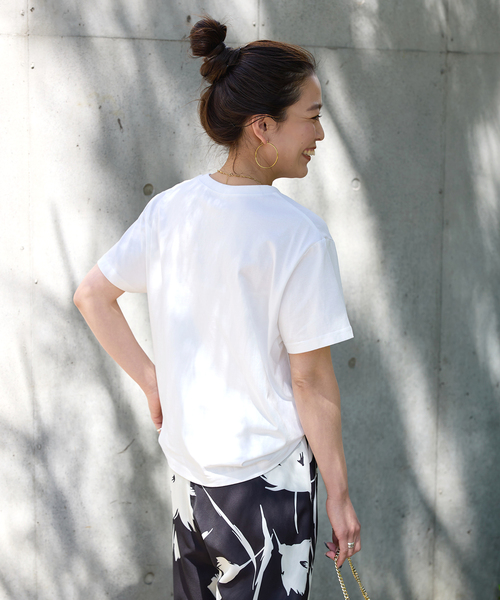 B.C STOCK(ベーセーストック)の「ウォッシャブル / ワンポイント刺繍TEE(Tシャツ/カットソー・レディース・ホワイト/スミクロ・FREE)」の16枚目の写真