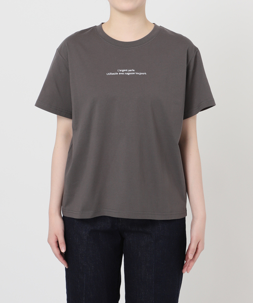 B.C STOCK(ベーセーストック)の「ウォッシャブル / ワンポイント刺繍TEE(Tシャツ/カットソー・レディース・ホワイト/スミクロ・FREE)」の8枚目の写真