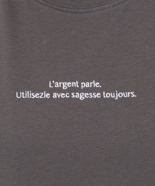 B.C STOCK(ベーセーストック)の「ウォッシャブル / ワンポイント刺繍TEE(Tシャツ/カットソー・レディース・ホワイト/スミクロ・FREE)」の7枚目の写真