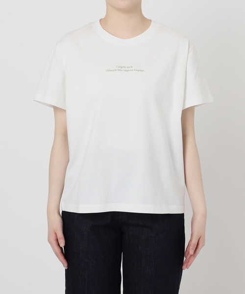 B.C STOCK(ベーセーストック)の「ウォッシャブル / ワンポイント刺繍TEE(Tシャツ/カットソー・レディース・ホワイト/スミクロ・FREE)」の5枚目の写真