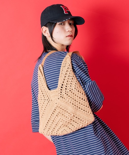 セール】an meets zakka クロシェニットレトロハンドバッグ