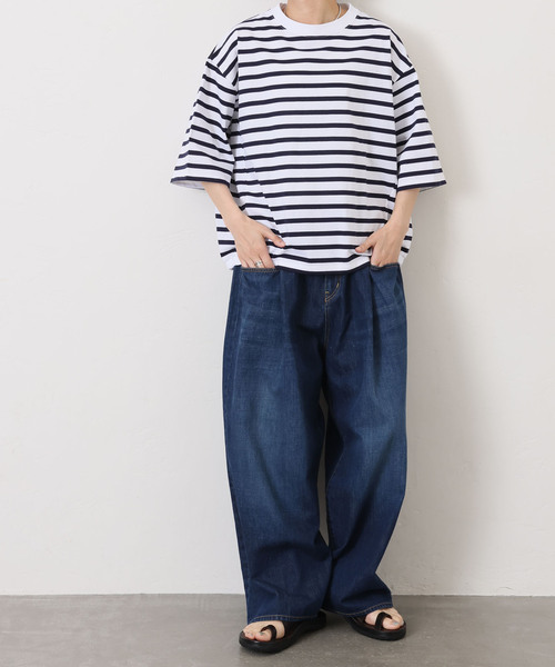 JOURNAL STANDARD LUXE（ジャーナルスタンダード　ラックス）の「バスクジャージー バルーンT（Tシャツ/カットソー・レディース・ダークブルー/ブラック/ホワイト・FREE）」の14枚目の写真