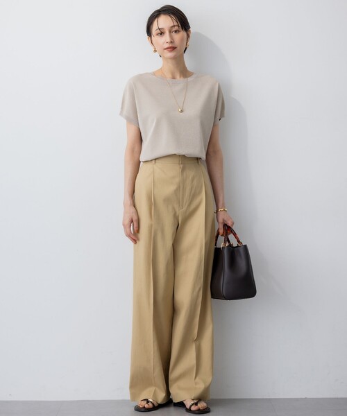 23区 S(ニジュウサンクチイサイサイズ)の「【洗える】レーヨンポリエステルストレッチ プルオーバー ラメニット(ニット/セーター・レディース・ネイビー系/ゴールド系/スカイブルー系・32)」の12枚目の写真
