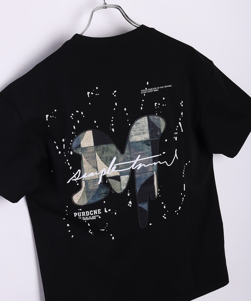 WESTSEA(ウエストシー)の「パッチワークテイスト プリントロゴ 半袖Tシャツ(Tシャツ/カットソー・メンズ・ブラック/ホワイト・M/L/XL)」の2枚目の写真