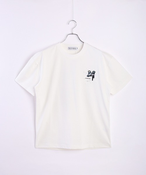 WESTSEA(ウエストシー)の「パッチワークテイスト プリントロゴ 半袖Tシャツ(Tシャツ/カットソー・メンズ・ブラック/ホワイト・M/L/XL)」の3枚目の写真