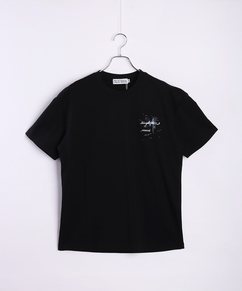 セール】パッチワークテイスト プリントロゴ 半袖Tシャツ（T