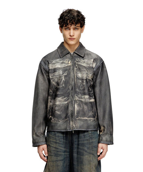 DIESEL(ディーゼル)の「メンズ レザージャケット L-MAYER(ブルゾン・メンズ・ブラック・44/48/46/50/52)」の5枚目の写真
