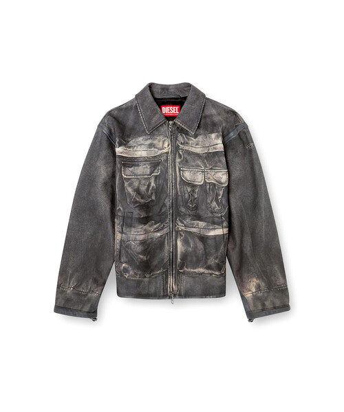 DIESEL(ディーゼル)の「メンズ レザージャケット L-MAYER(ブルゾン・メンズ・ブラック・44/48/46/50/52)」の6枚目の写真