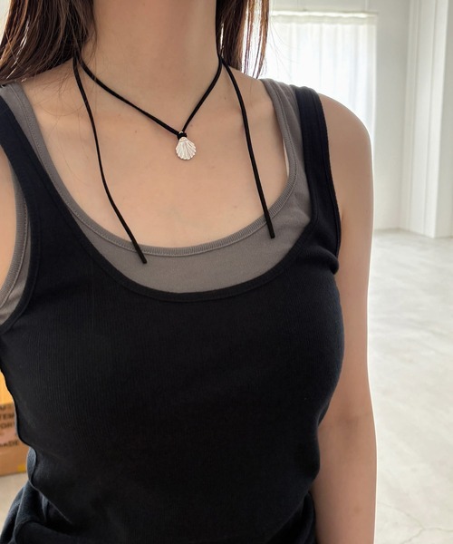 CANAL JEAN（キャナルジーン）の「Pt　Shell stringチョーカー（チョーカー・レディース・ブラック・ONE SIZE）」の6枚目の写真